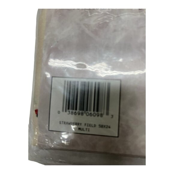 Vintage Tiers Curtains Strawberry Field Set Of 2 Tiers Only 58x24 Window 40" USA - Picture 5 of 6